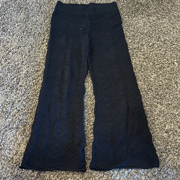 FREE PEOPLE Black Get Away Fauxchet Cardigan & Pants Set - Picture 7 of 10